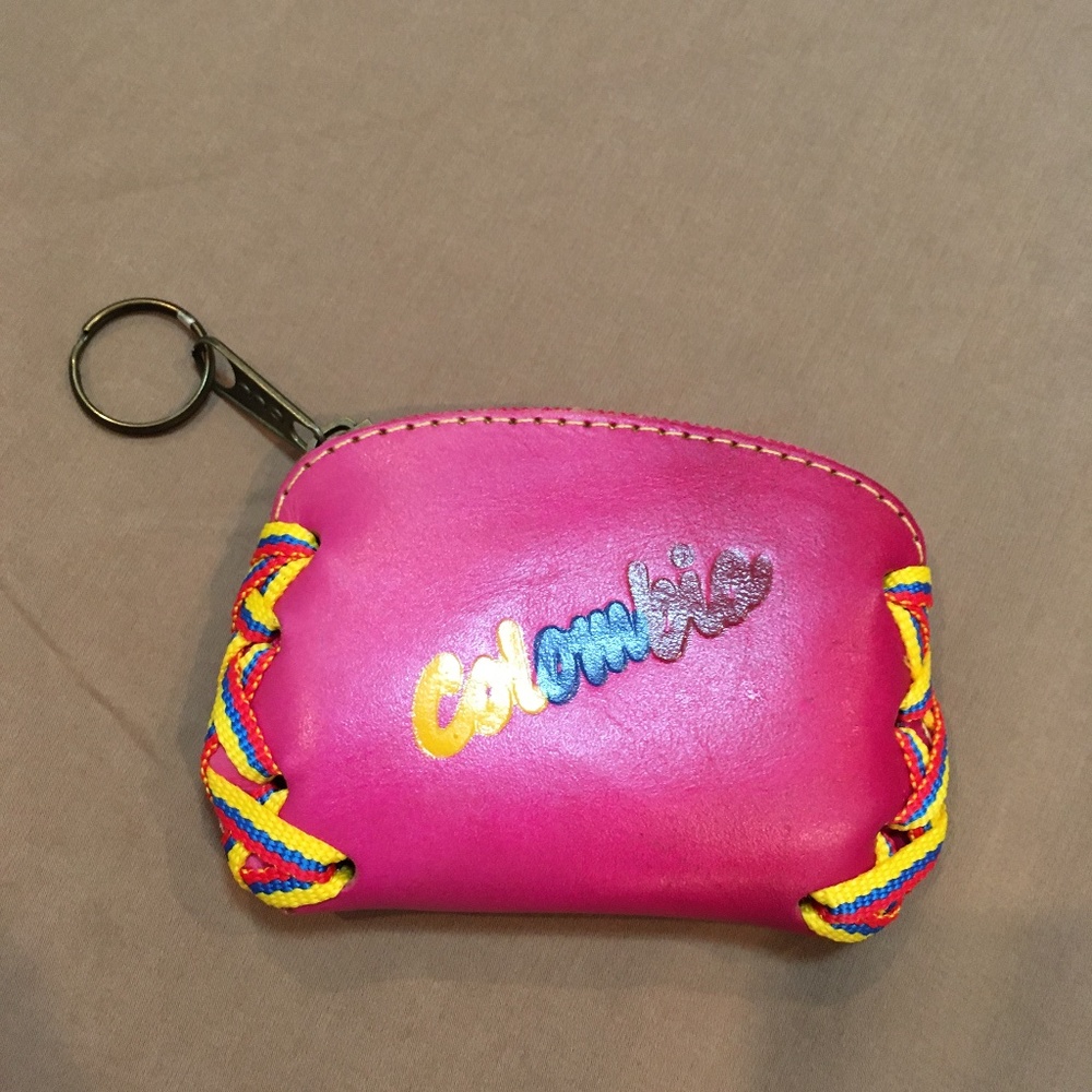 Leather coin purse and key chain. NWOT